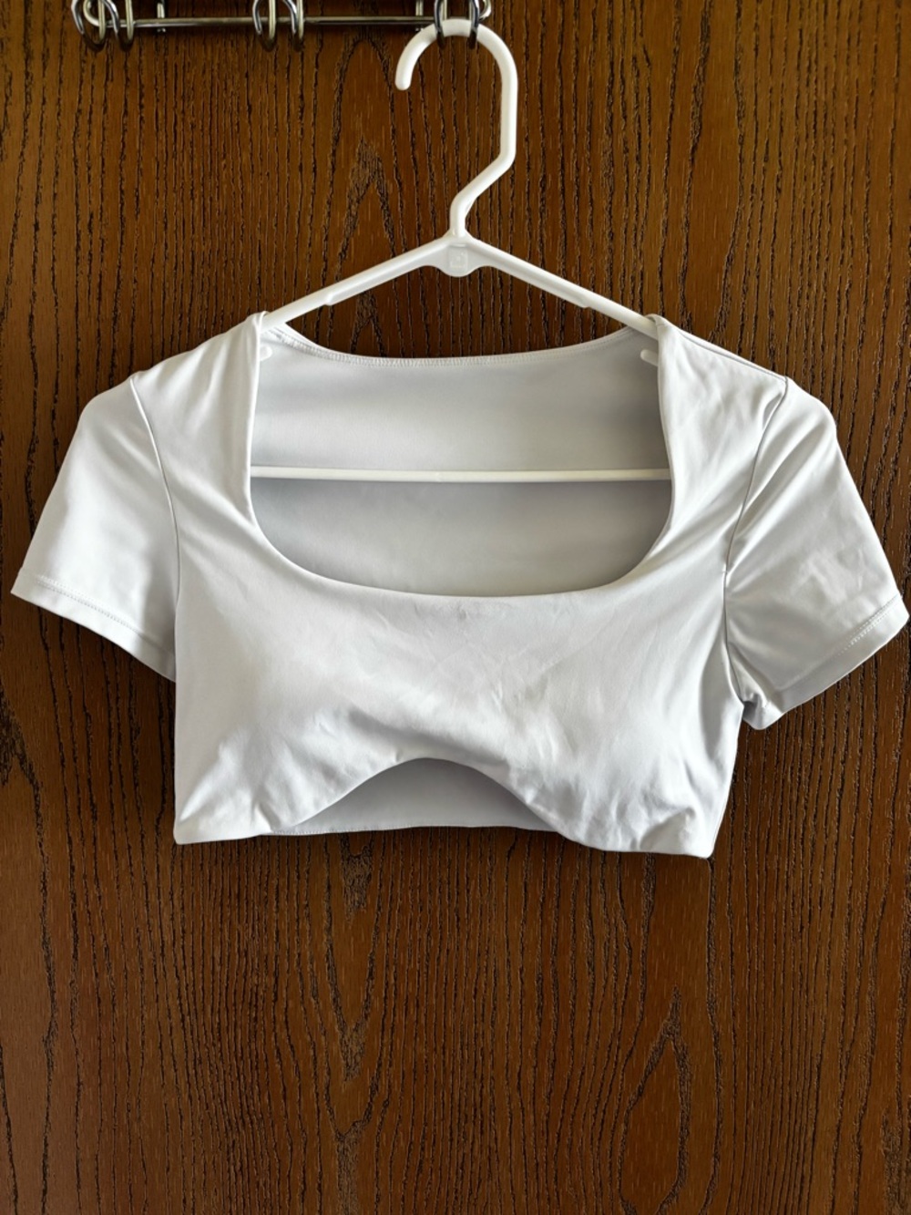 Pchee Bum white crop workout tee